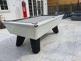 Cry Wolf Outdoor Pool Table - Gloss White, Black Legs - Slate Bed 6FT / 7FT